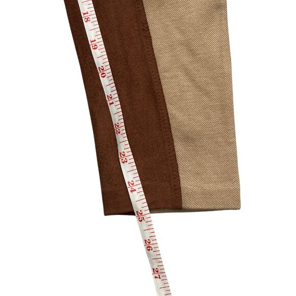 Zara Equestrian Riding Pants Brown Patch Quiet Luxury Preppy Chic Size Medium - Picture 11 of 14